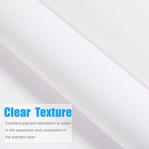 Miniatura 6 de Kits de rollo de lona de algodón con doble imprimación, rollo de lona de 16.4 pies x 24 pulgadas y tubo de lona expandible para pintura al óleo y