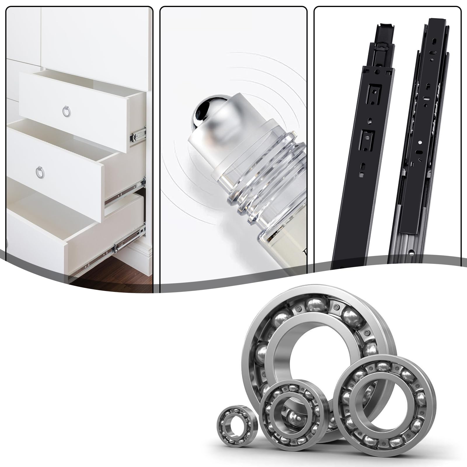 Cuscinetti a Sfera in Acciaio, 540 Pezzi Sfere Acciaio Cuscinetto Bici 2-10 mm, Sfere di Precisione per Cuscinetti in Acciaio Inox, Cromato Cuscinetto a Sfere Assortimento Kit per Biciclette