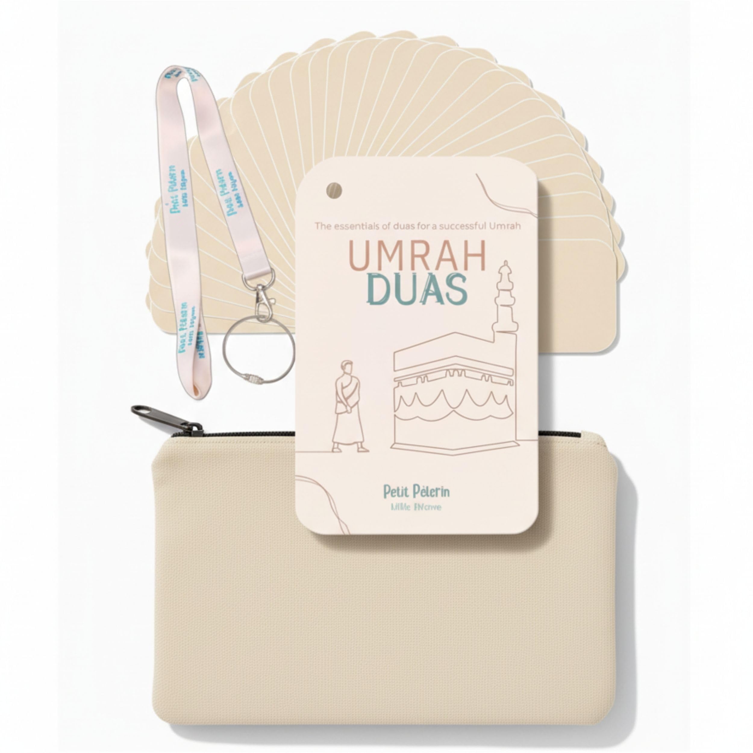 UMRAH DUA Cards with INVOCATIONS for MECCA & Medina, Waterproof Cards, Step-by-Step Guide, Lanyard &Transport Pouch, Complete Support to Successfully Complete Your UMRAH with Peace of Mind