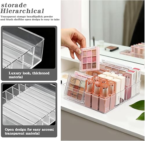Miniatura 4 de Paquete de 2 organizadores de maquillaje para paleta de sombras de ojos y organizador de lápiz labial, organizador de paleta de maquillaje dividida