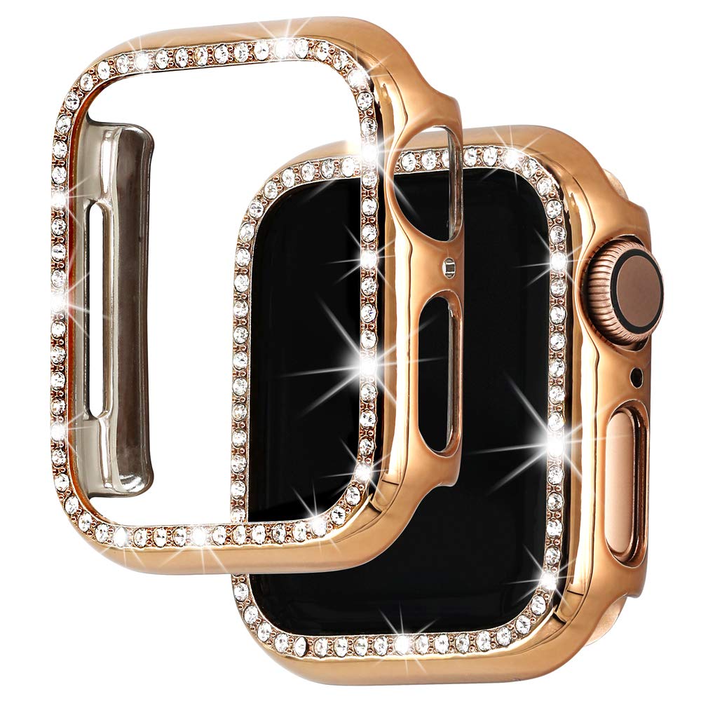 Falandi Polycarbonate Bling Case Compatible with Apple Watch Case 40mm 44mm 38mm 42mm, Diamonds Shiny Rhinestone PC Plated Protective Cover Frame for iWatch Series 5 4 3 2 1 Women Girls,Rose Gold 38mm (B081SMJPBJ) Amazon Price History, Amazon Price Tracker