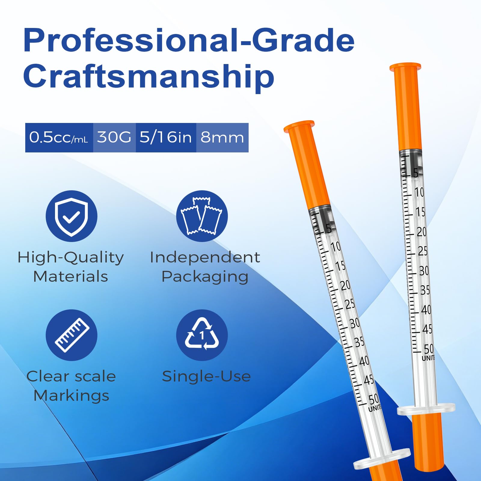 100 Pack 0.5ml 30G 5/16",0.5cc 30Gauge 5/16Inch, 100Pcs — Amazon image 2