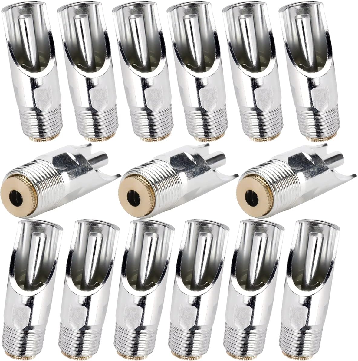 Stainless Metal Pig Nipple Drinker Waterer 1/2“ NPT Thread Water Feeder Computerized for Piglets Sows Ingesting (Pack of 15)