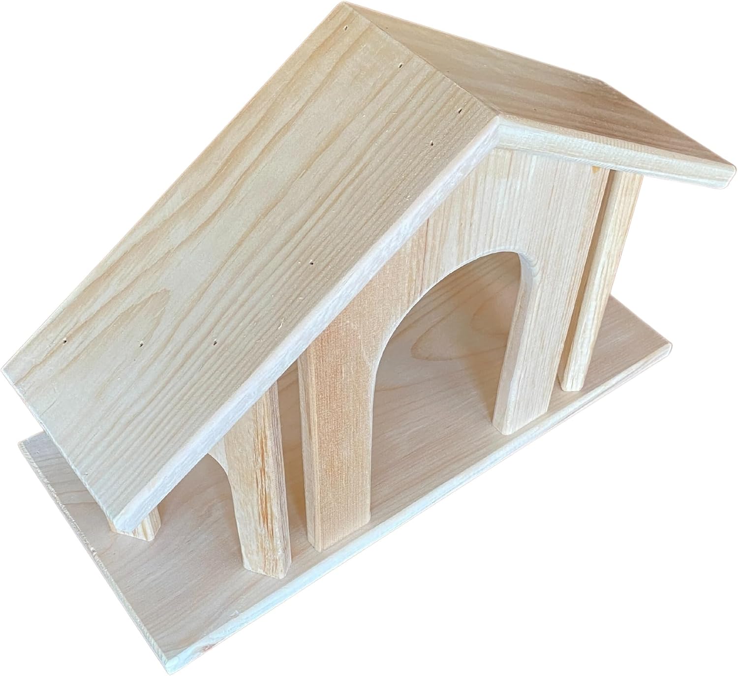 Boxwood and Mum Handmade Christmas Manger Nativity Set Piece, Wooden Stable Nativity Scene, Handcrafted Christmas Decor for Indoor Christmas Nativity Set, Ideal Religious Gift for Christmas