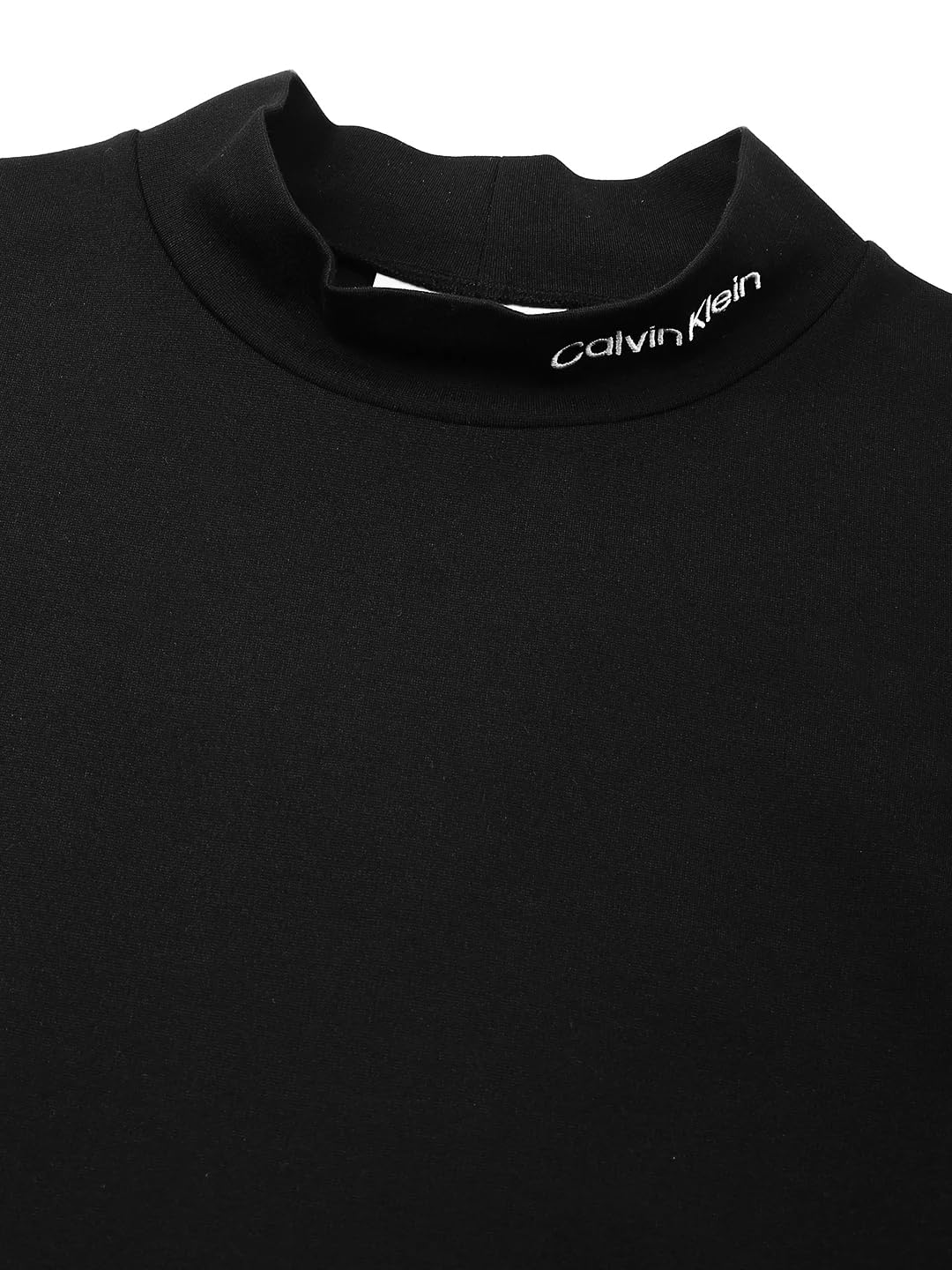 Calvin Klein Donna Maglietta Maniche Lunghe Milano Logo Elastic Top Collo a Lupetto