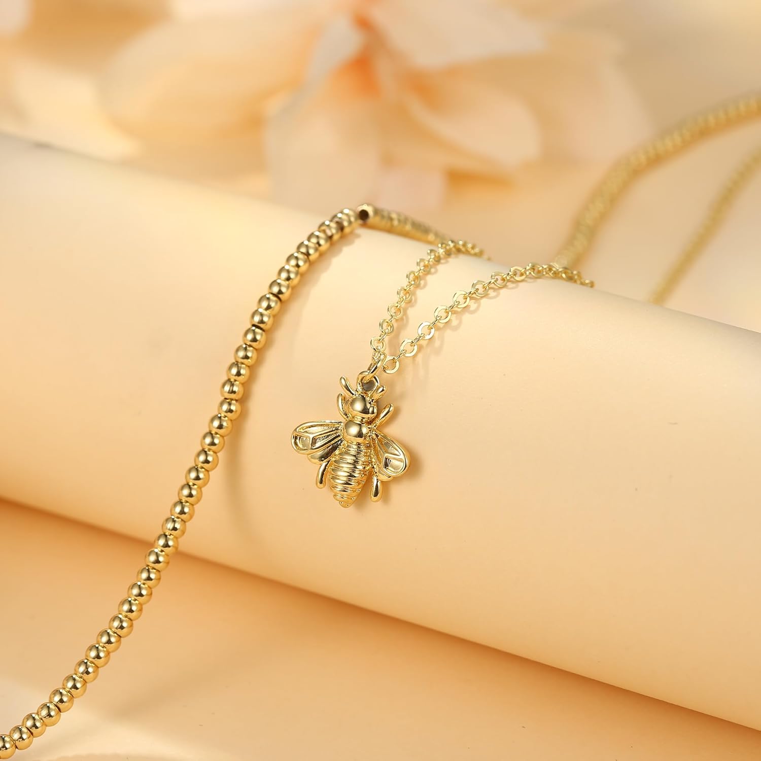 Valentines Gifts for Kids Teen Girls - Dainty 14K Gold/Silver Plated Cute Heart Handmade Disc Circle Bee Choker Adjustable Necklace for Her Women Teenage Girl Trendy Jewelry - Image 7