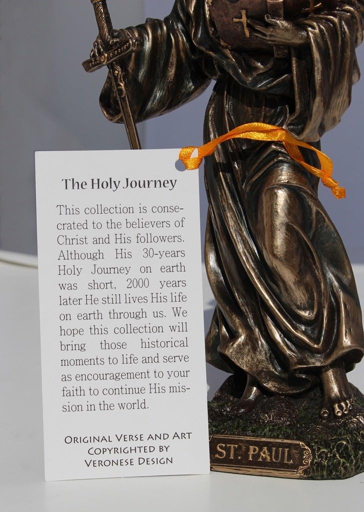 US 7.88 Inch Saint Paul The Apostle of The Gentiles Bronze Color Figurine - Image 5