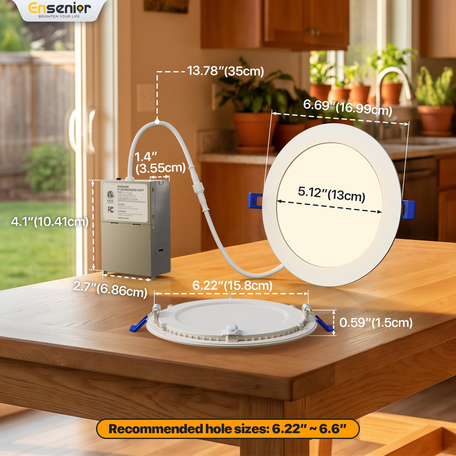 Ensenior 6 Inch LED Recessed Lights - 12 Pack -6 Ensenior 6 Inch LED Recessed Lights - 12 Pack -6