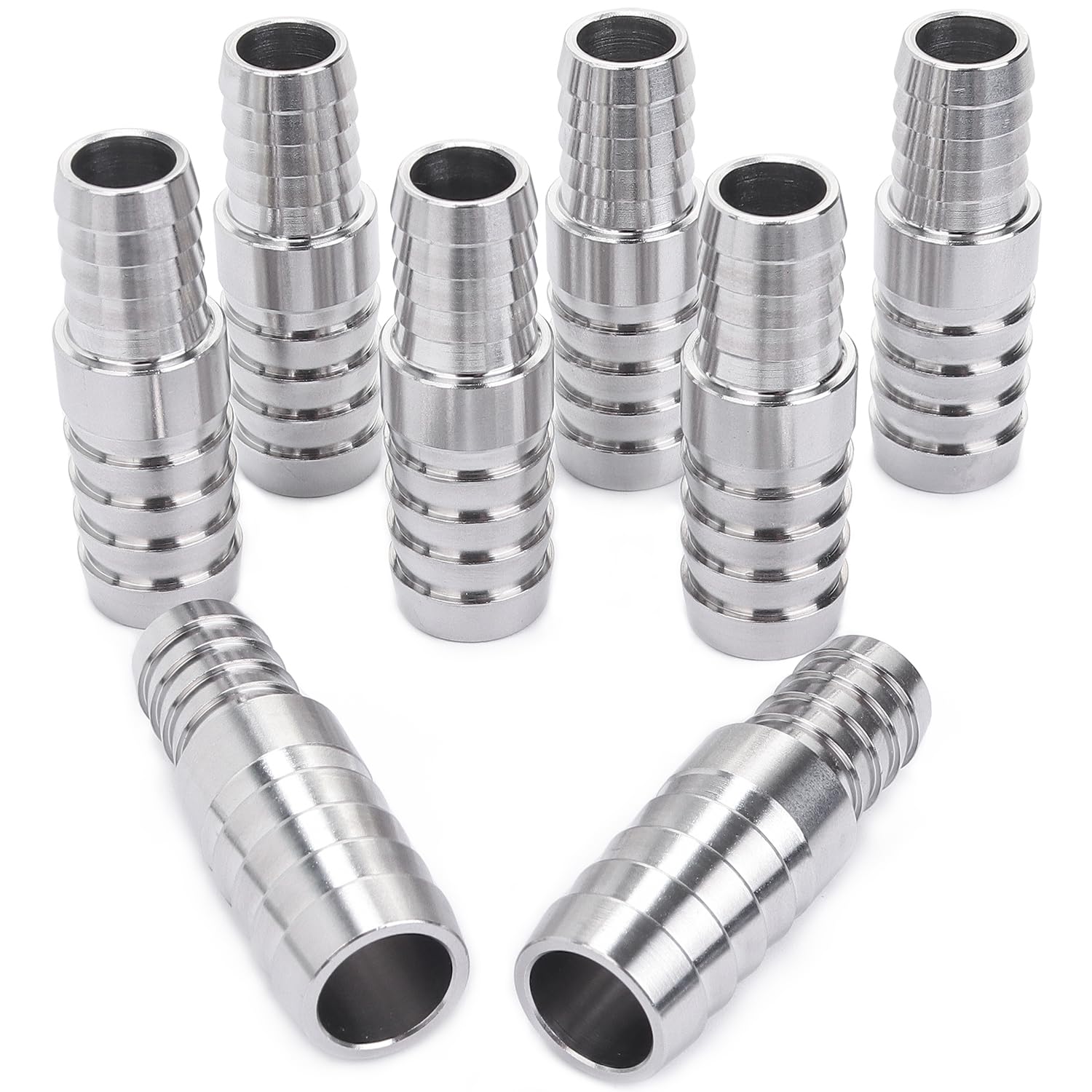 LTWFITTING Barre Production 5/8" tuyau ID x 1/2" tuyau ID Colleuse Barbillon Réparateur Raccord Réduire en Acier Inoxydable 316 de Tuyau (paquet de 25)