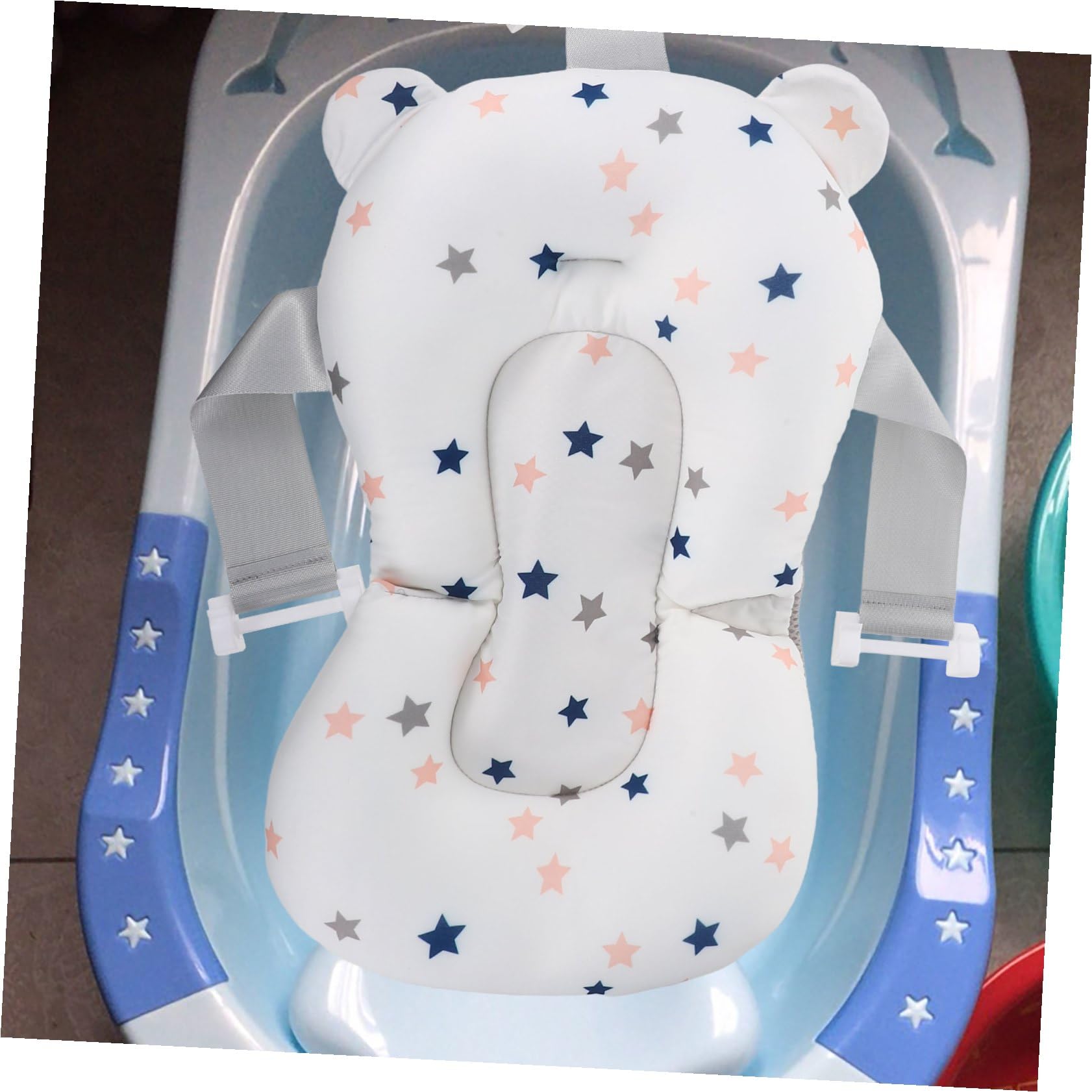 Soporte para Asiento de Baño para Bebés Estructura de Malla Transpirable y Material Pp Seguro, Cuna Flotante Adecuado para Baño de Recién Nacidos y Uso Cómodo