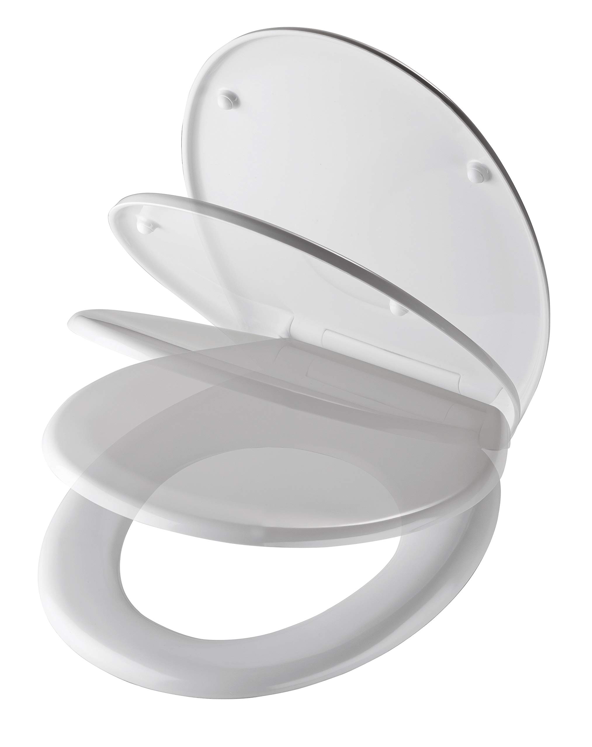 Eisl Duroplast ED69310 Toilet Seat Removable with Automatic Lowering Mechanism/White
