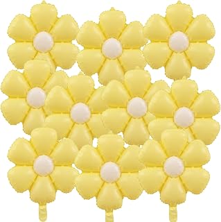 10 Pcs Flowers Birthday Party Balloons Yellow Daisy Birthday Party Decorations Baby Shower, Wedding, Supplies