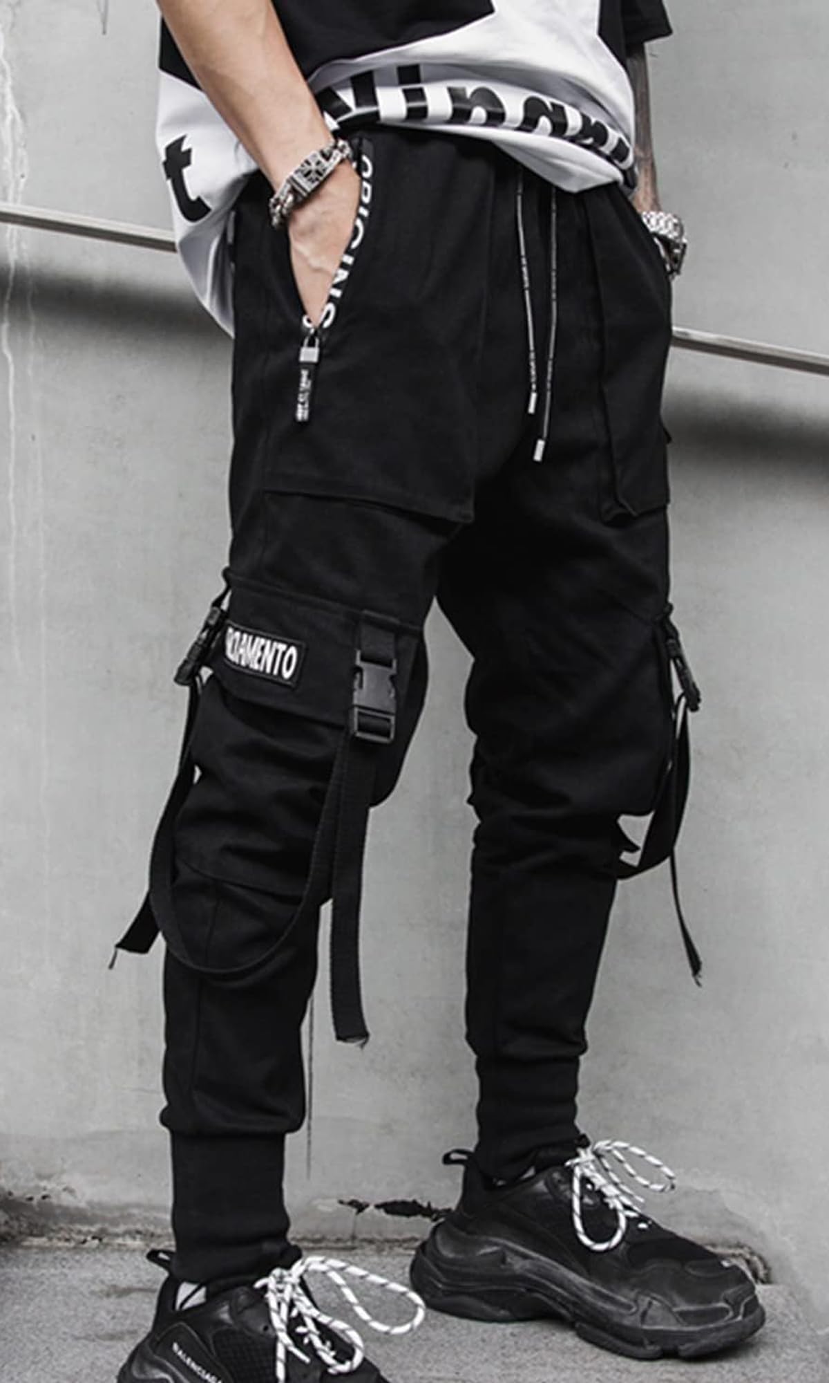 Men's Jogger Pants Punk Cargo Baggy Techwear Streetwear Hip Hop Couple Women Unisex Sports Casual Pants