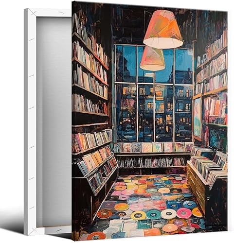 Póster de tienda de discos de vinilo, arte de pared en lienzo musical, impresión artística de portada de álbum, decoración de pared retro de los