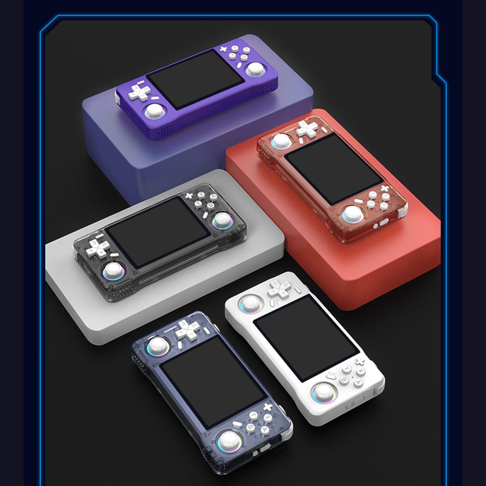 lyrlody Consola de Juegos Portátil Retro, Reproductor de Videojuegos Portátil ABS con Pantalla HD de 3,5 Pulgadas 640x480, RK3326 64 bits A35, Batería de 4000 MAh, para Fanáticos de los Juegos Retro