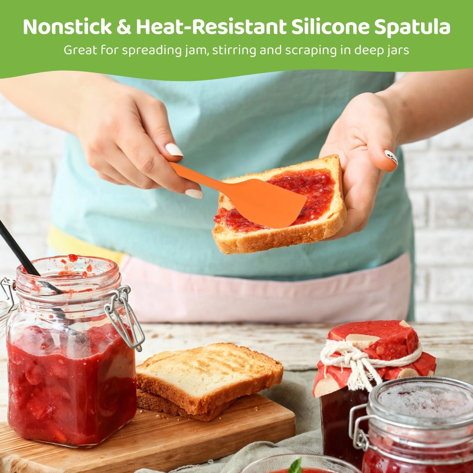 Silikon-Glasschaber, 21,6 cm, mehrfarbig, hitzebeständig, antihaftbeschichtet, Küchenhelfer für Sahne, Marmelade, Butter und Kuchen, 36 Stück