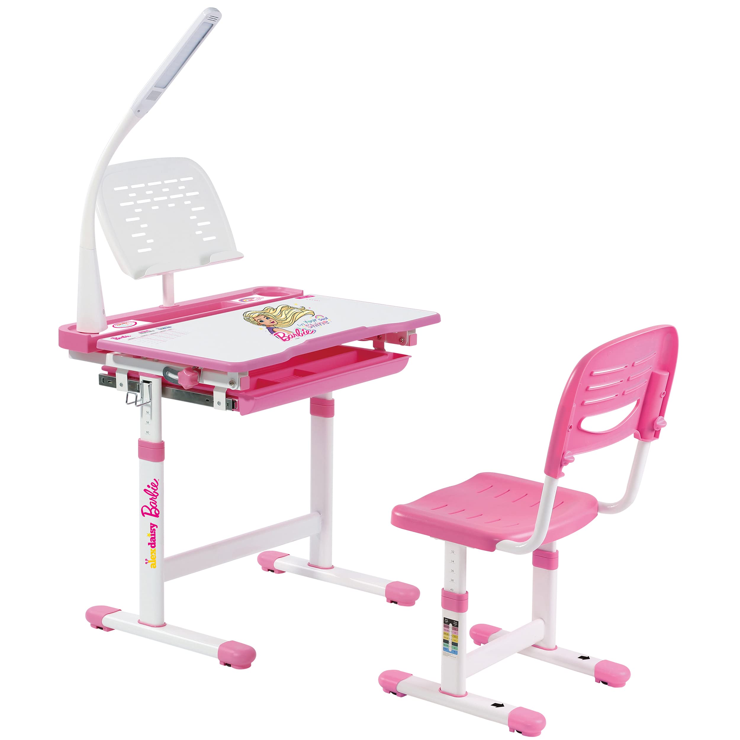 pink study table and chair