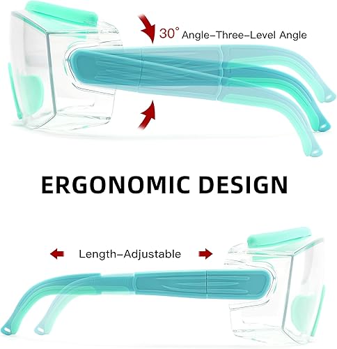 Miniatura 3 de Gafas de seguridad sobre anteojos, anti niebla, gafas protectoras con marco ajustable para hombres y mujeres