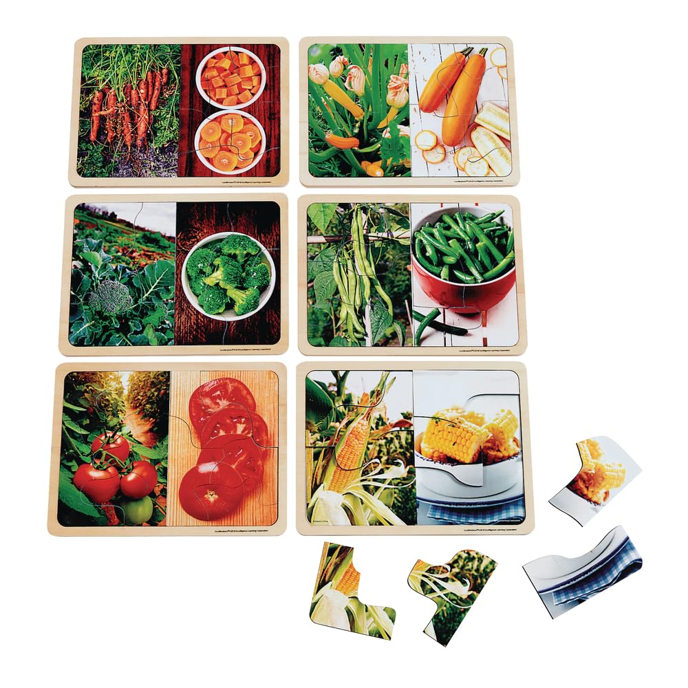 Colorations Excellerations Vegetable Photo Puzzles Set of 6 (Item # VEGPUZL)