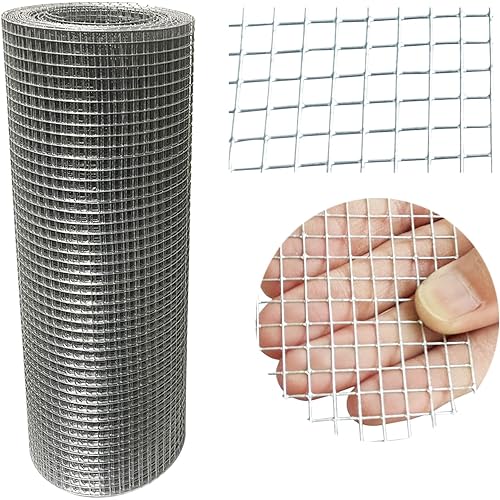 12in X 20ft Hardware Cloth 1/4 Inch, 23 Gauge, Hot-dip Galvanized After Welding, Chicken Wire Fence Garden Fencing Welded Wire Cloth Garden Fence Handicraft Making