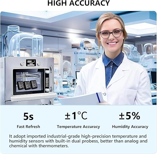 Miniatura 4 de Higrómetro digital para interiores, actualización rápida, indicador de comodidad grande, medidor de temperatura ambiente y humedad para el hogar,