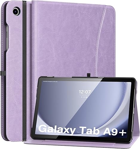 Miniatura 10 de MoKo Funda para Samsung Galaxy Tab A9 Plus de 11 pulgadas 2023 (SM-X210SM-X216SM-X218), piel sintética multiángulo de visión plegable con correa de
