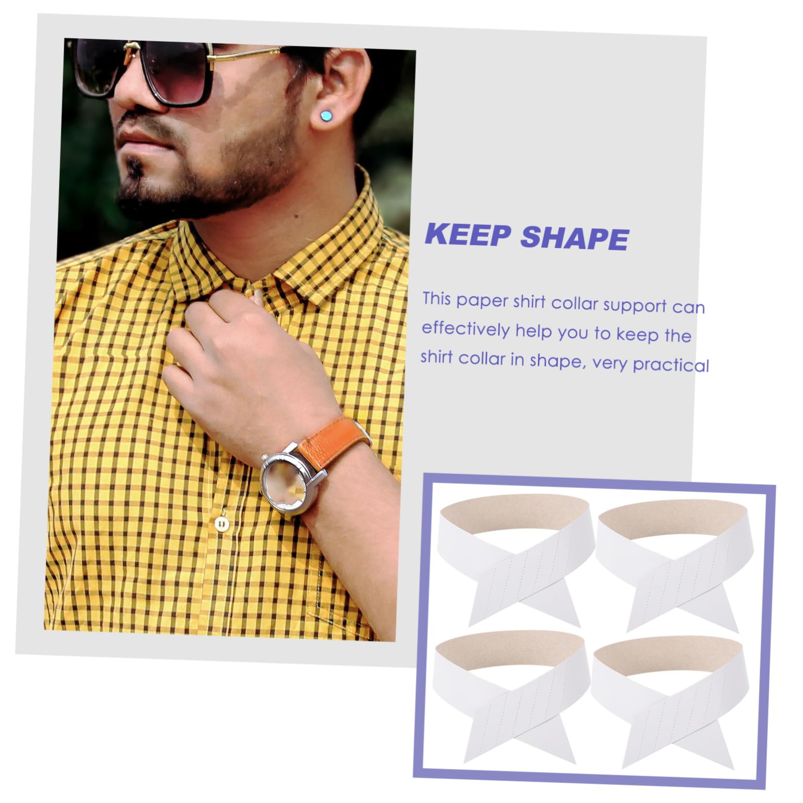 BESPORTBLE Collar Stays for Men's Shirts 100pcs Paper Collar Stays for Dress Shirts