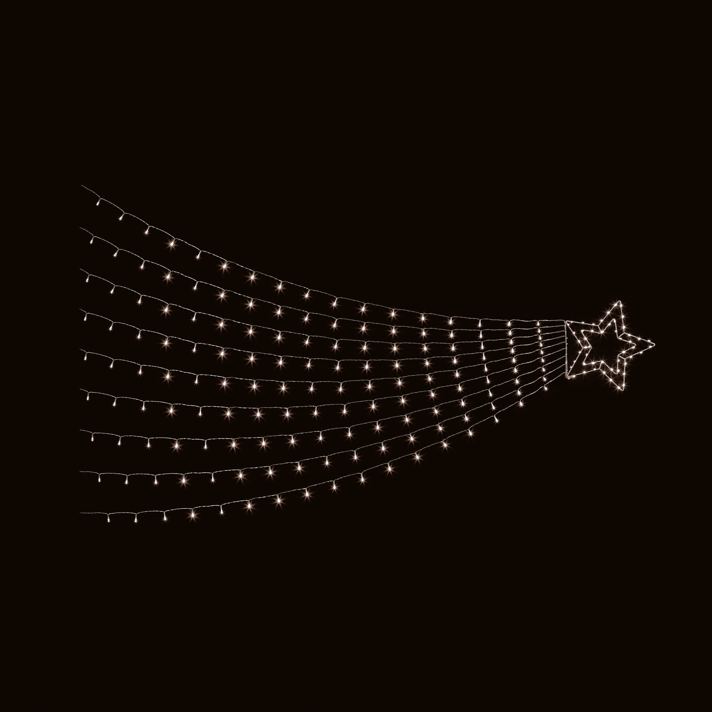 Premier 320 LED Christmas Multi-Action Shooting Star with Timer 3m - WHITE