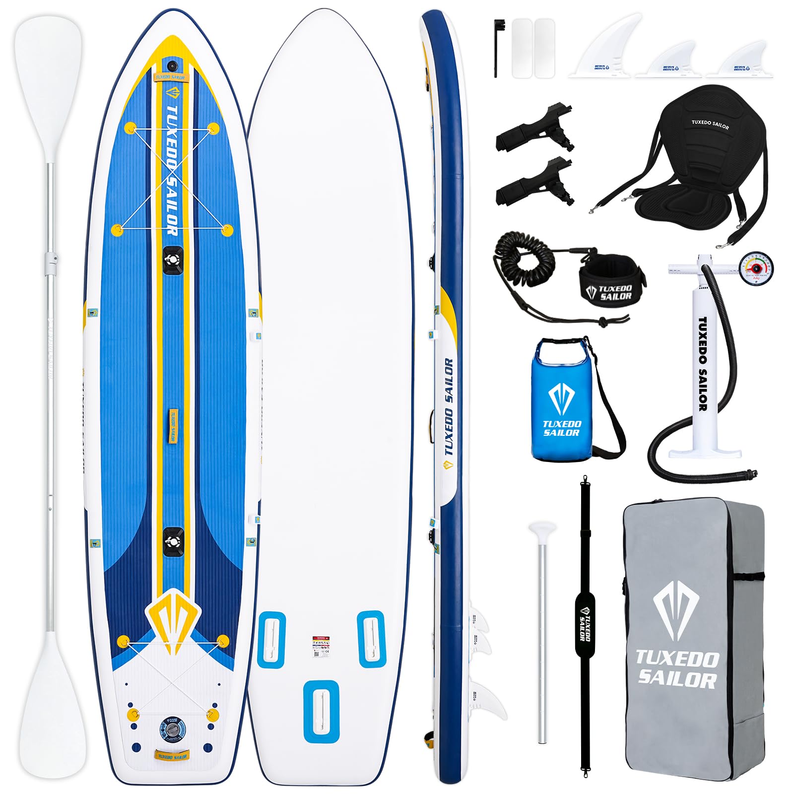 Tuxedo Sailor Kids Inflatable Paddle Board Lightweight and Safe Fishing Stand Up Paddle Board for Adults with Accessories