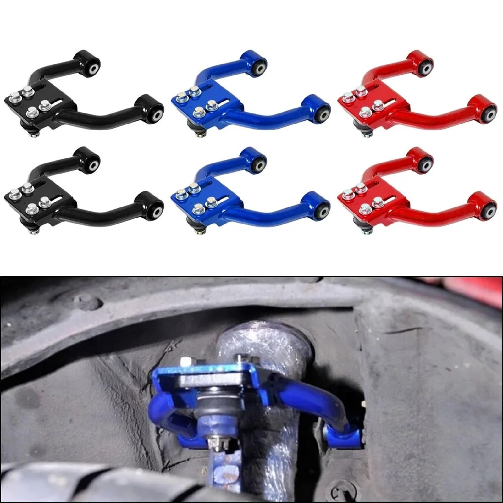 Wahacz samochodowy Zawieszenie Wahacz Tylny Regulowany Wahacz Przedni Górny Zestaw Camber Wahacz Do Honda Civic EG 96-00 Wahacz sterujący(Blue)
