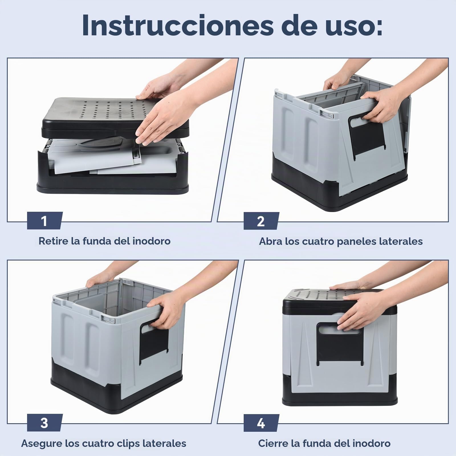 OTraki Inodoro Portátil, WC Portátil para Camping Baño Portatil con Coagulante Potty Camper con Portapañuelos Capacidad de Carga hasta 150kg para Acampar, Senderismo, Viajar, Pescar