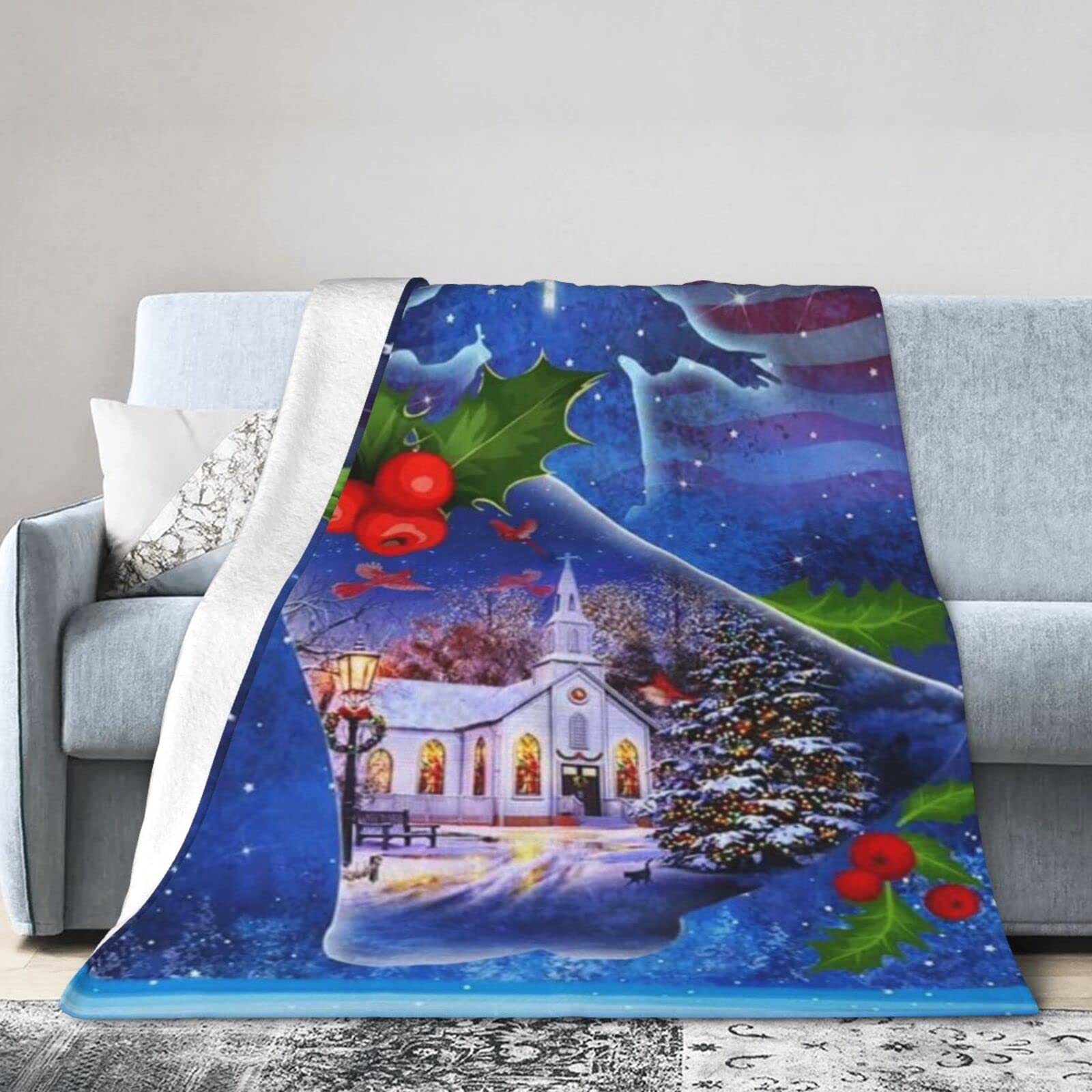 Lsjuee Christmas Flannel Fleece Blanket 50"X40" Jesus is The Reason for The Season3 Bed Throw Blanket Funny Ultra-Soft Travel Winter Blankets for Adult Keep Warm
