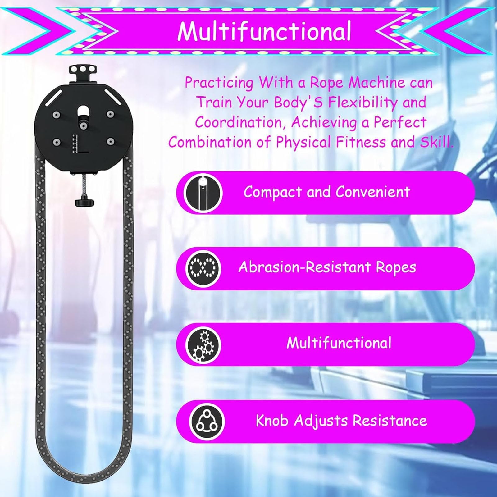 Endless Rope TrainerQ Rope Endless Rope TrainerCable Pulley System with Adjustable Resistance for Full Body Workout & Strength Training