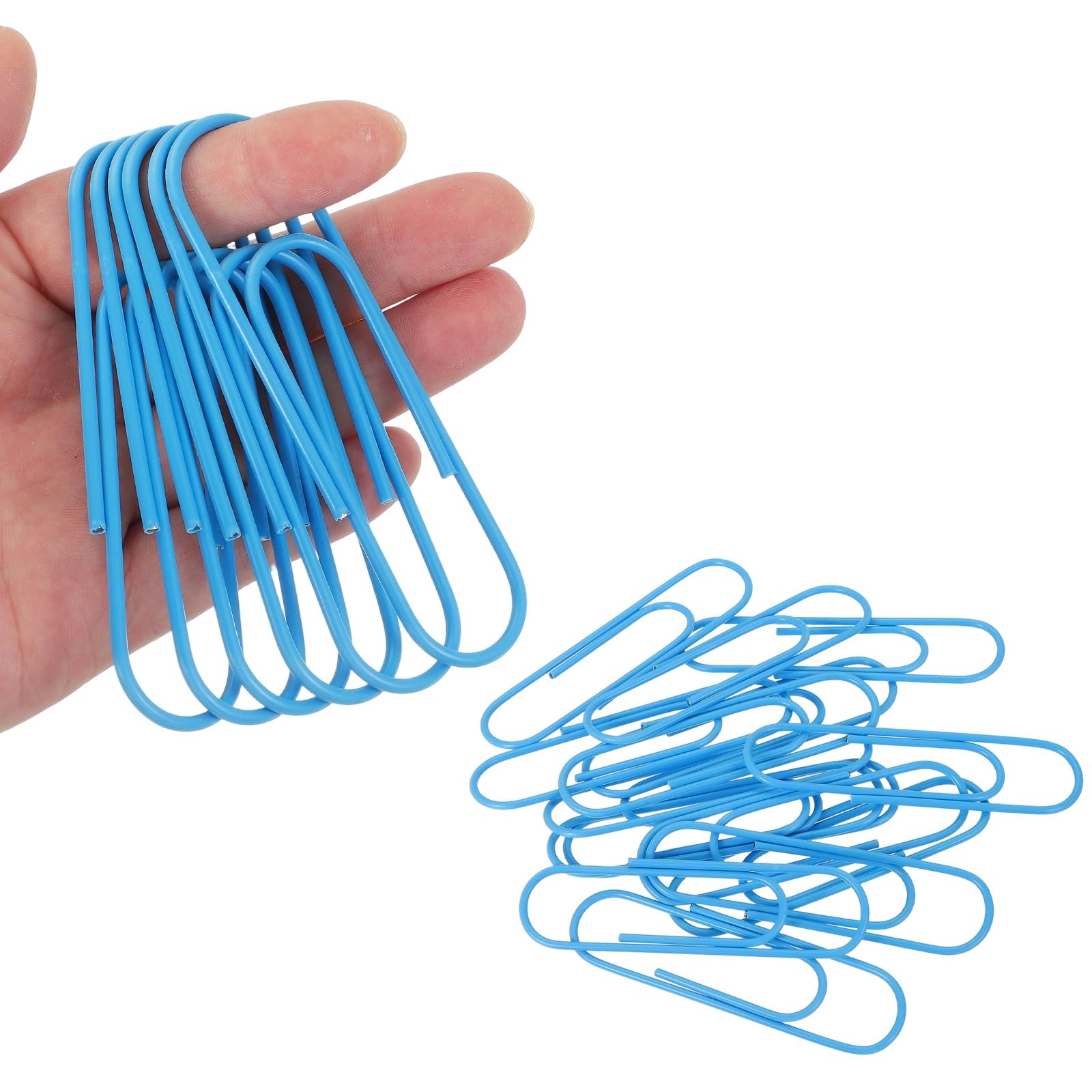PATIKIL 4 Inch Large Paper Clip, 15PCS Big Paper Clip Extra Large Huge Metal Giant Clips Rust-Proof Strong Durable Bulk Cute for Home Office Accessories Bookmark, Blue