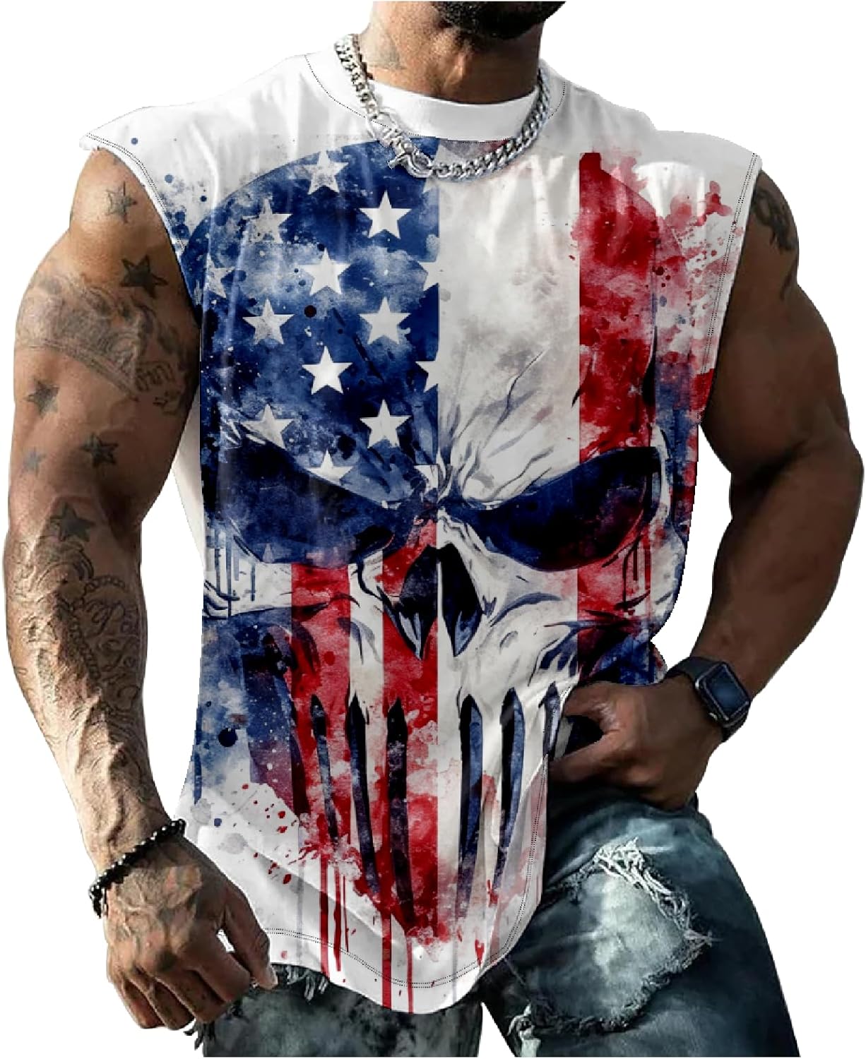 Muscle Shirts for Men Graphic Tank Top Summer Mens Sleeveless Shirts Quick Dry Cool 3D Design Bodybuilding Tee