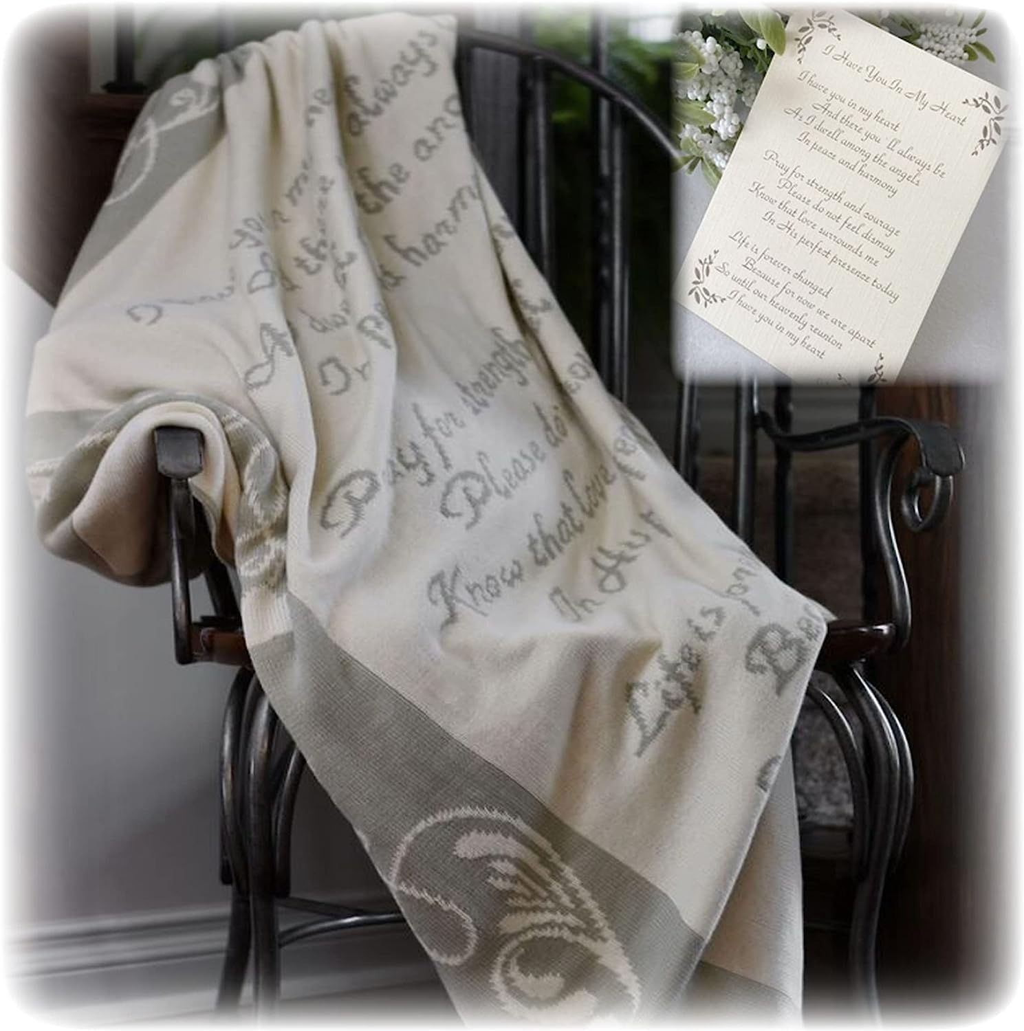 Memorial Comfort Blanket – Soft Knit Sympathy Gift for Loss of Loved One, in Loving Memory Remembrance Throw 70" x 50" for Dad, Mom, Husband, Wife, or Friend