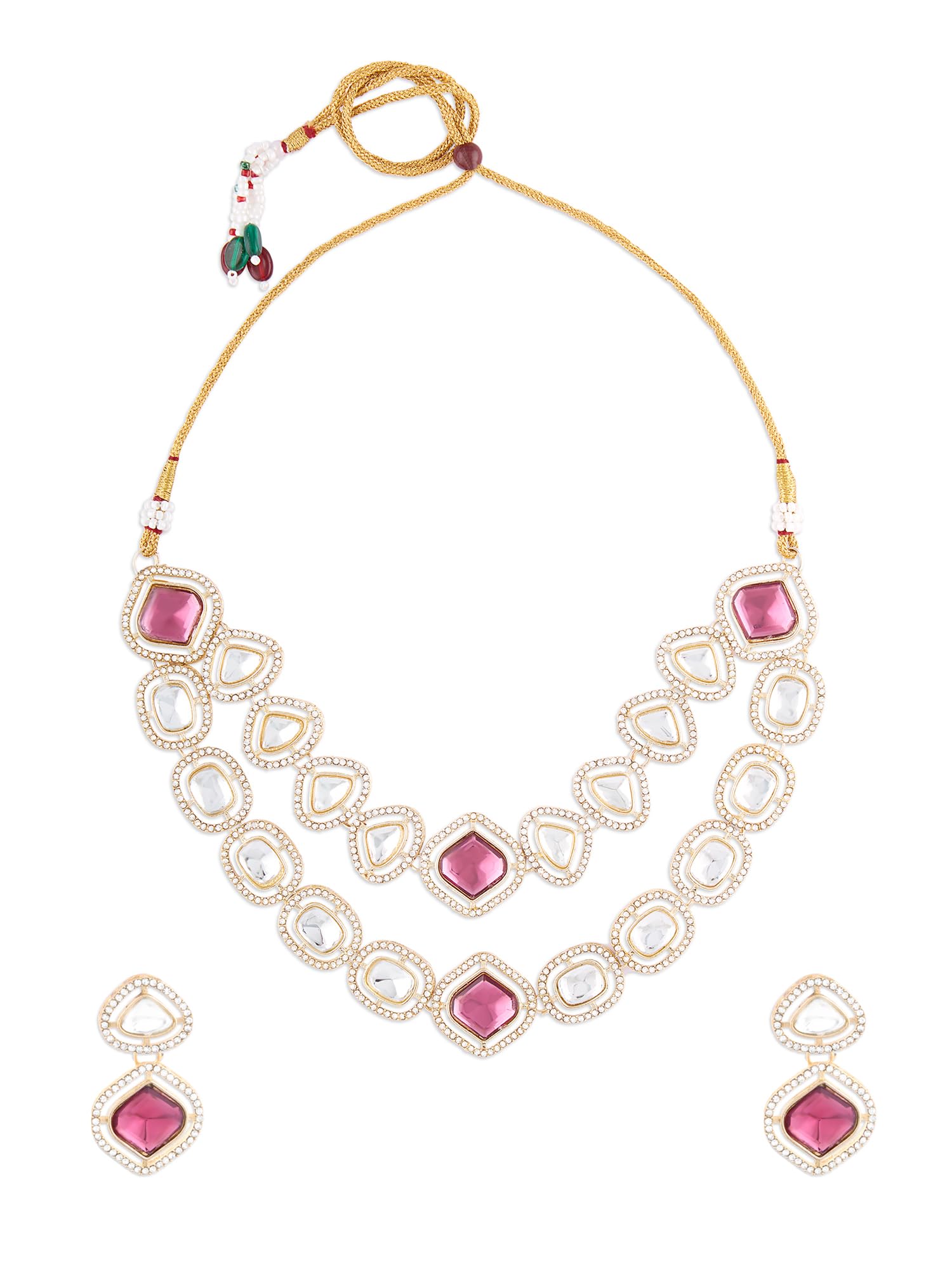 ZAVERI PEARLS Purple Stones Dazzling Austrian Diamonds Layered Choker Necklace & Earring Set For Women-ZPFK17352 (B0CXDDQ542) Amazon Price History, Amazon Price Tracker