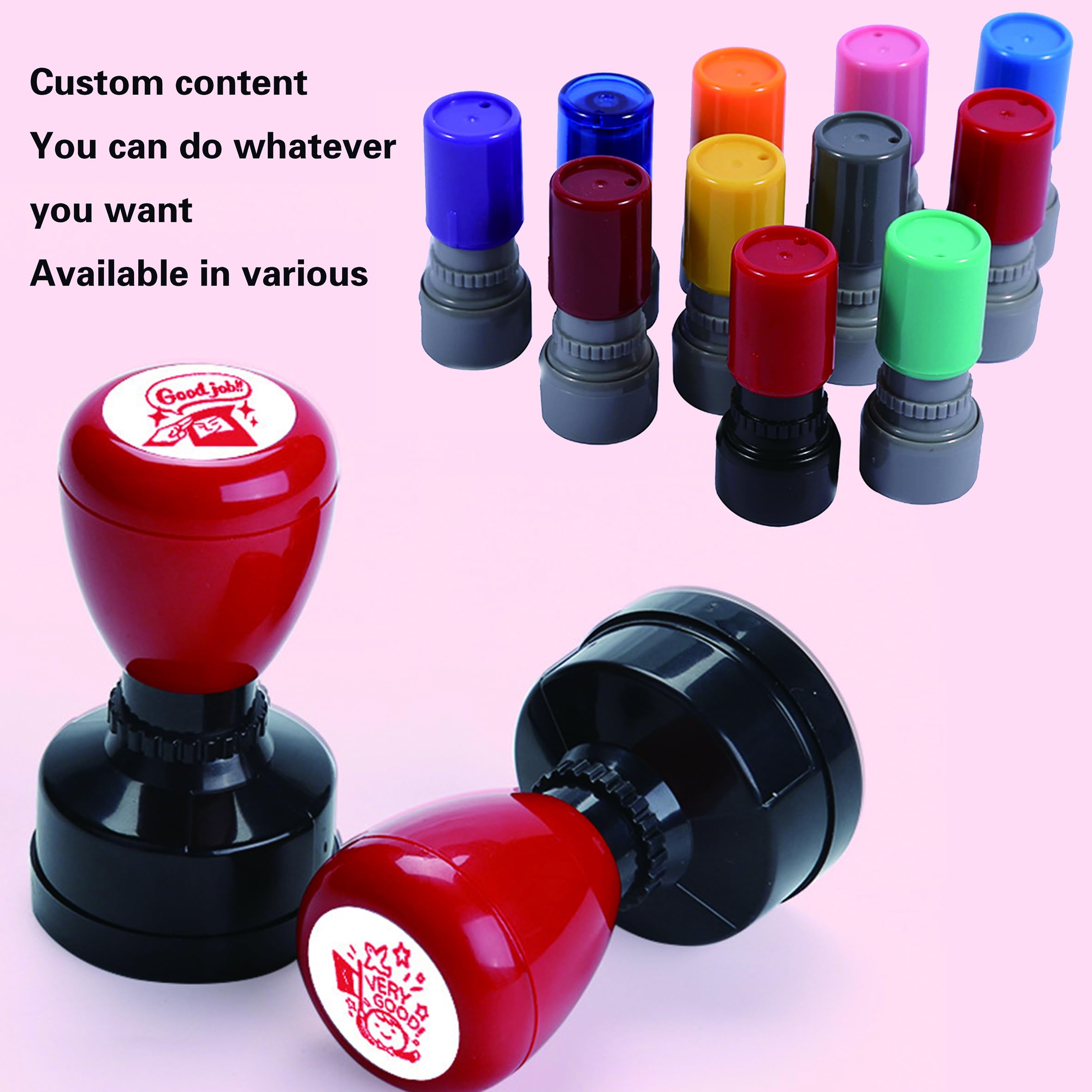 Timbro personalizzato autoinchiostrante,Timbro rotondo autoinchiostrante con logo,Carica il tuo design,Timbro di gomma autoinchiostrante personalizzato,Timbro per Business Desgin Book Post,9colors,Può