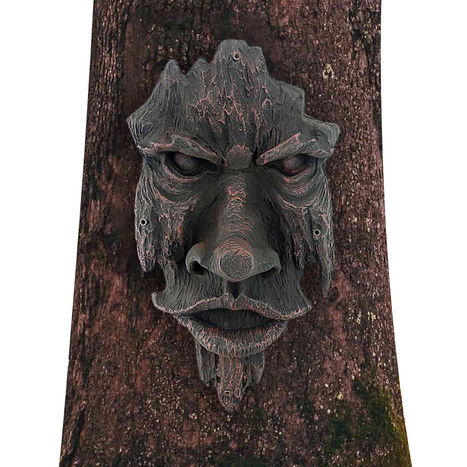 Amazon.co.jp: 木の顔 | 写真 木の顔グリーンマンの木の彫刻,森の精霊
