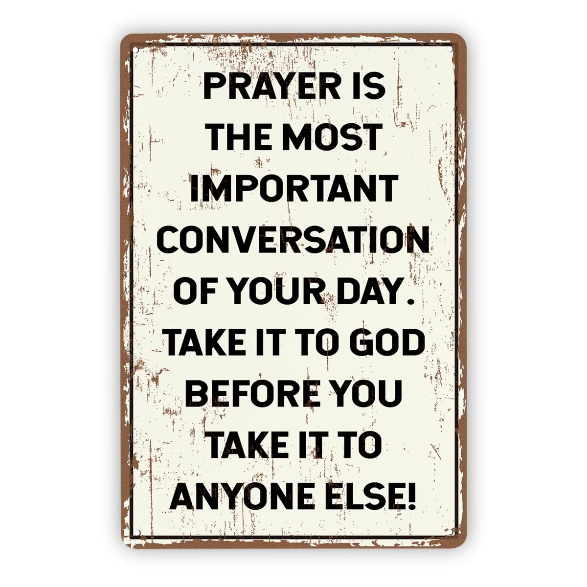 Vintage Metal Tin Signs, Christian Prayer Wall Decor Plaque, Inspirational Faith Quote Sign Metal Tin Sign 8X12 Inch