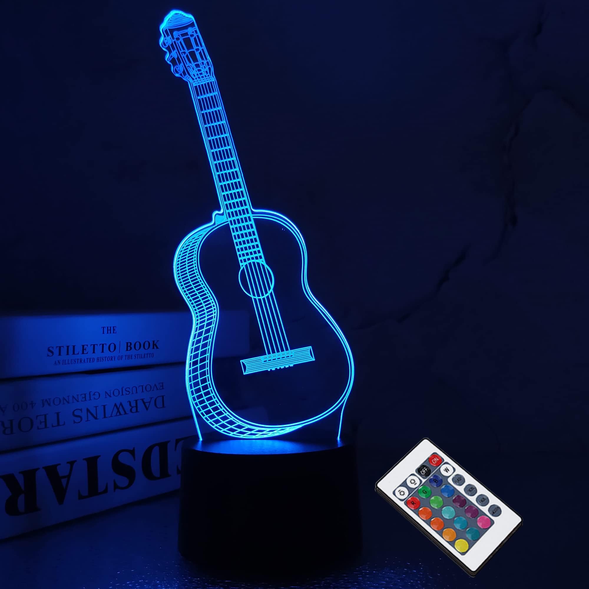 Vintage Microphone Guitar Robot Lamp with Dimmer , Cool Cute Retro