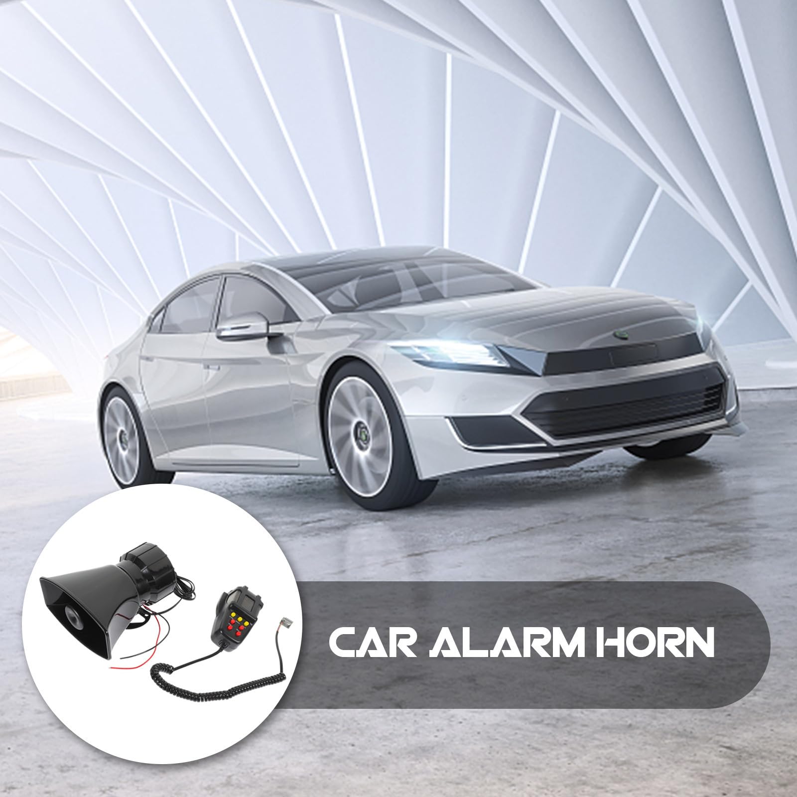 Homoyoyo Alarma de Coche para Camión con Bocina de Acero 12v 100w y 7 Tonos Diferentes Diseño Cuadrado Fácil Instalación y Control Remoto