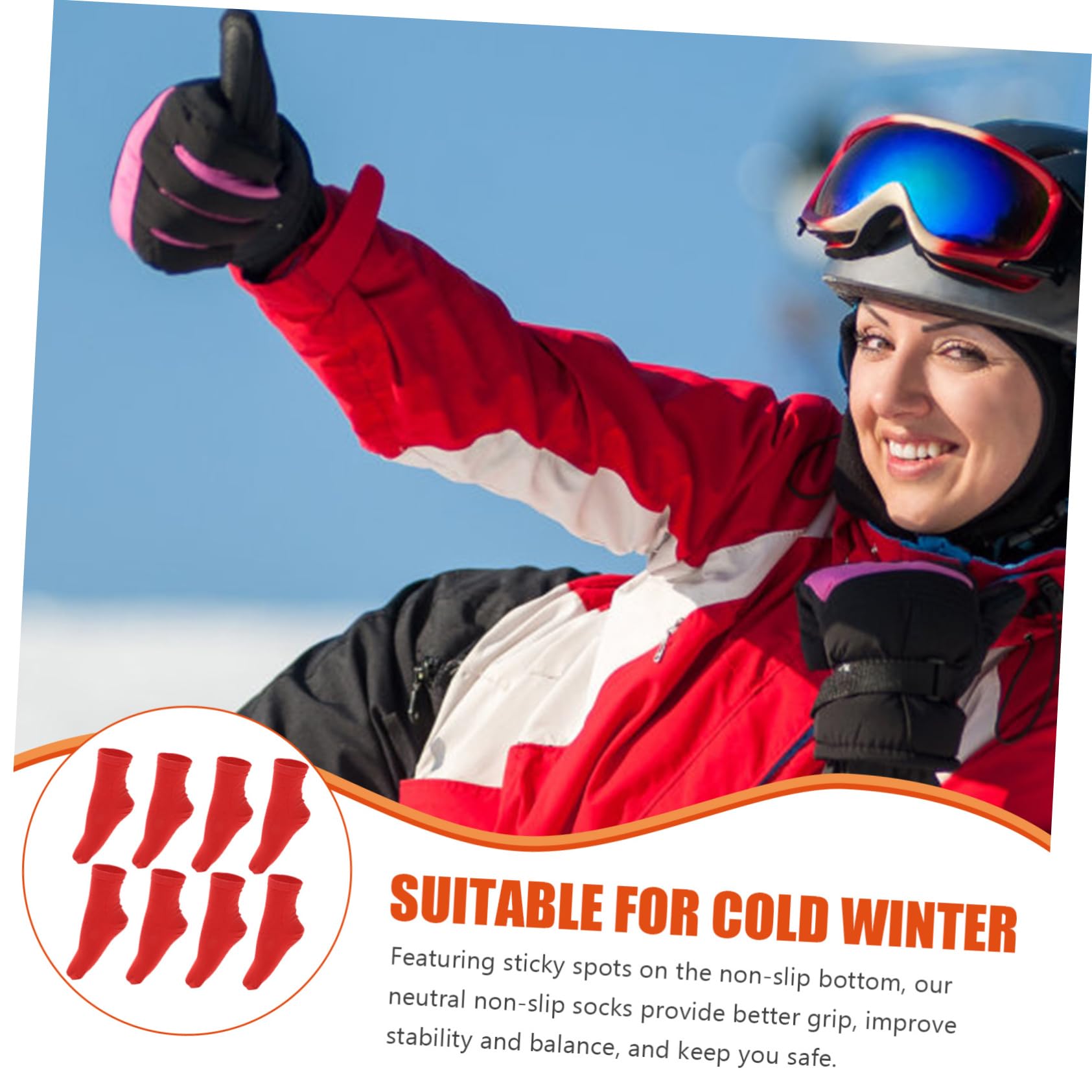 GOOHOCHY Relaxation Foot Socks 4 Pairs of Washable Socks for Cold Weather Foot Massage Blood Flow Regulati