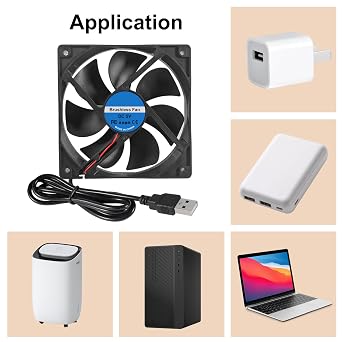 2PCS DC 5V 12025 Cooling Fan Ball Bearing Brushless 120x120x25mm Computer Case Cooling Fan CPU Cooler Radiator USB Computer PC Fan