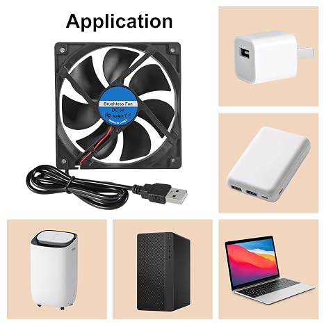 2PCS DC 5V 12025 Cooling Fan Ball Bearing Brushless 120x120x25mm Computer Case Cooling Fan CPU Cooler Radiator USB Computer PC Fan