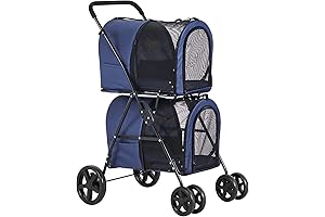 Double Cat Stroller for 2 Cats: VIAGDO 4-in-1 Pet Stroller with Detachable Carriers