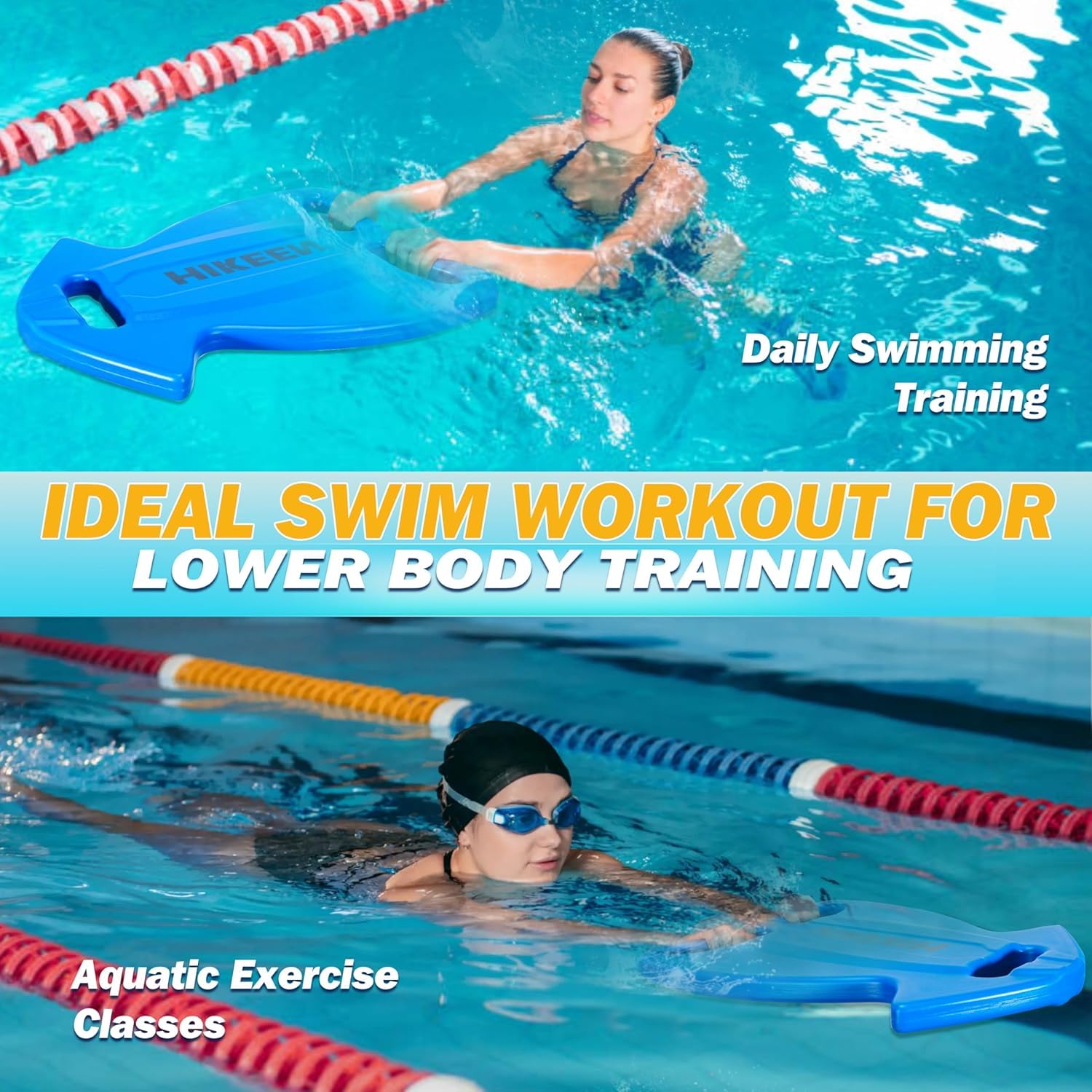 Hikeen Kickboard per Nuoto, Ampio e ad Alta Galleggiabilità, Ideale per Adulti di Ogni Livello, Tavoletta in HDPE Resistente per Allenamenti in Piscina e Acque Libere
