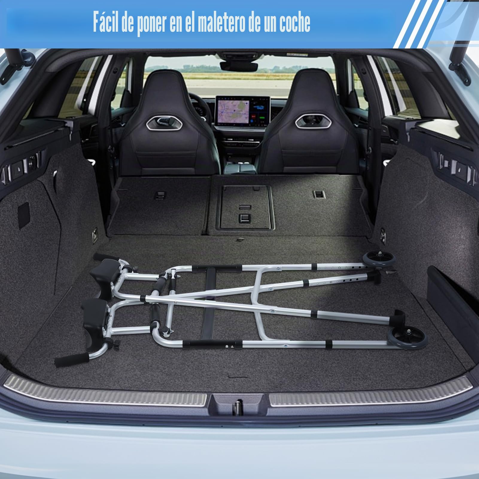 Andador plegable, andador vertical para personas mayores, andador ligero para personas mayores, plegable, andador de plataforma de 2 ruedas, andador estrecho para espacios pequeños