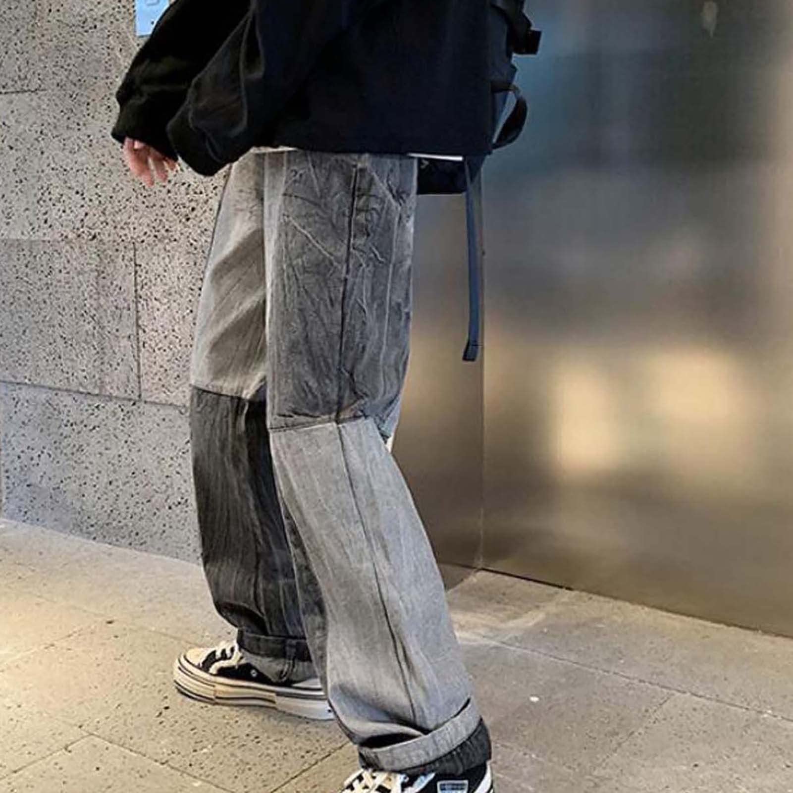 Mannen Jeans Casual Baggy Broek Y2K Streetwear Mode Mannen Patchwork Tie Dye Broek Jeans Losse Hip Hop Jeans męskie dżinsy