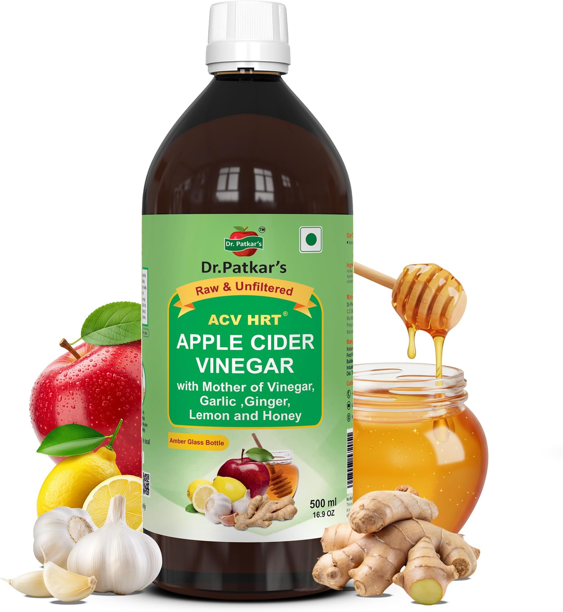 Apple Cider Vinegar With Garlic, Ginger, Lemon And Honey 500Ml